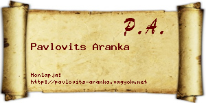 Pavlovits Aranka névjegykártya